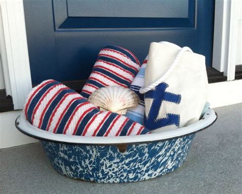 Antique Blue White Swirl Basin Wash Tub