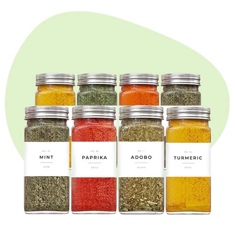 Spice Jars With Label Spice Organizer Set 24 Small Glass Jars Empty 4oz Finessy