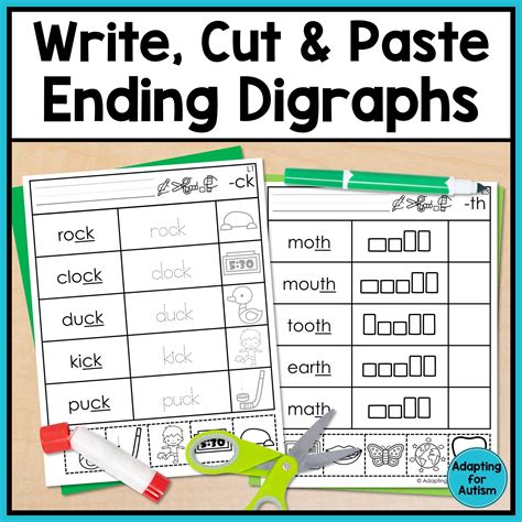 Ending Digraphs Phonics Activities Cut And Paste Activities For Word Work Artofit