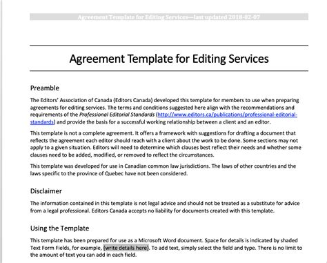 Contractor Agreement Template Canada