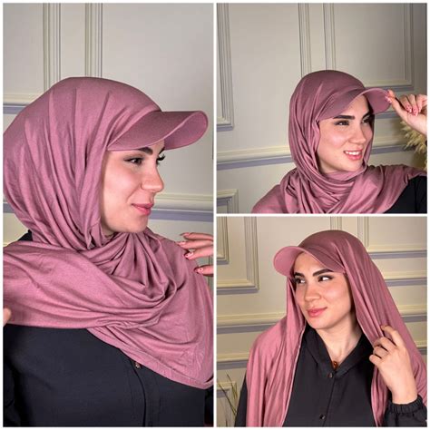 Sporty Cotton Cap Luxurious With Long Hijab Hat On Instant Hijab