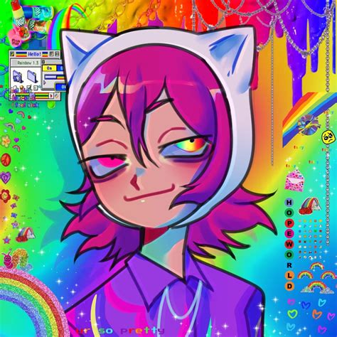 Rainbow Anime Girl PFP