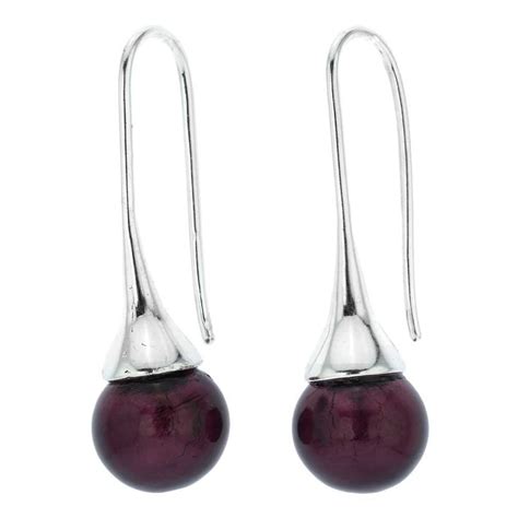 Murano Earrings | Murano Drop Earrings - Purple