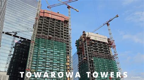 Warszawa Warsaw Budowa Wie Towarowa Towers Construction Of