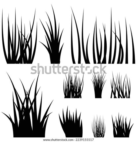 Set Black Grass Silhouette Vector Illustration Stock Vector (Royalty Free) 2239155517 | Shutterstock