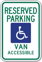 R Mod Federal Handicap Parking Van Accessible Combo Sign X