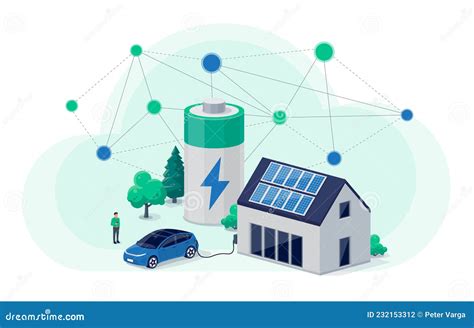 Home Virtual Cloud Battery Energy Storage With Solar Panels And