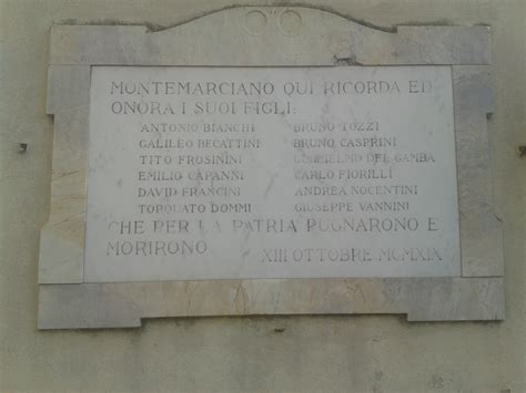 Lapide Ai Caduti Nella Grande Guerra Di Montemarciano Terranuova