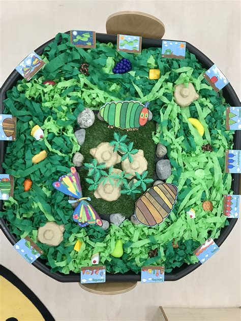 The Very Hungry Caterpillar By Eric Carle Sensory Tray Story Retell Round The Very Hungry