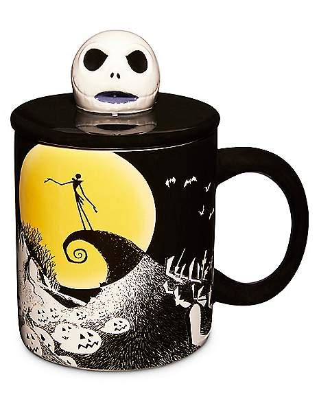 Sculpted Jack Skellington Lid Coffee Mug 18 Oz The Nightmare Before