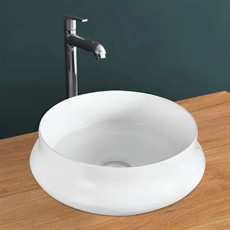 Plantex Platinium Ceramic Tabletop Round Wash Basin Countertop Bathroom