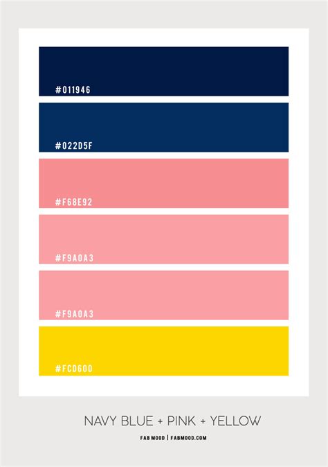 Navy blue, Pink and Yellow Color Scheme – Color Palette #70 1 - Fab ...
