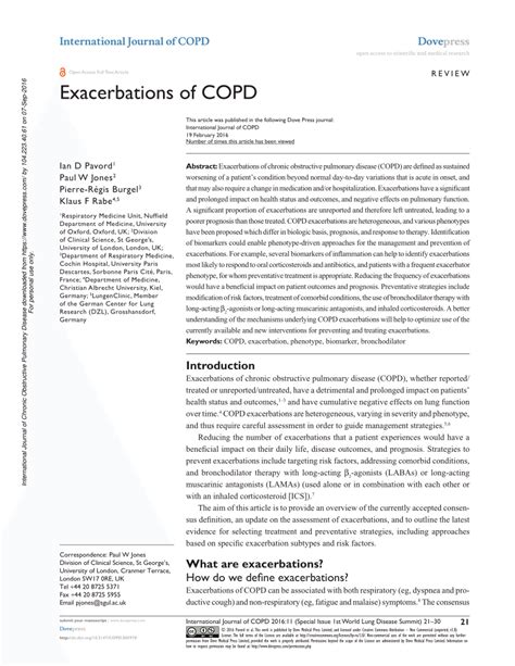 Pdf Exacerbations Of Copd