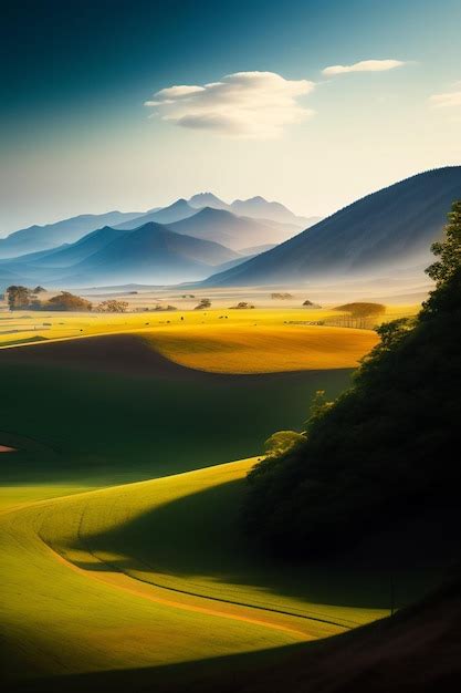 Um Campo Montanhas Ao Fundo Foto Gr Tis