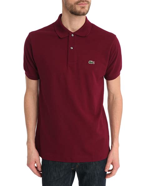 Lacoste Burgundy Coloured L1212 Mc Polo Shirt In Purple For Men