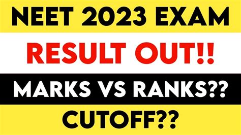 Neet 2023 Result Marks Vs Ranks Neet 2023 Cutoffs After Result Neet 2023 Expected Cutoff