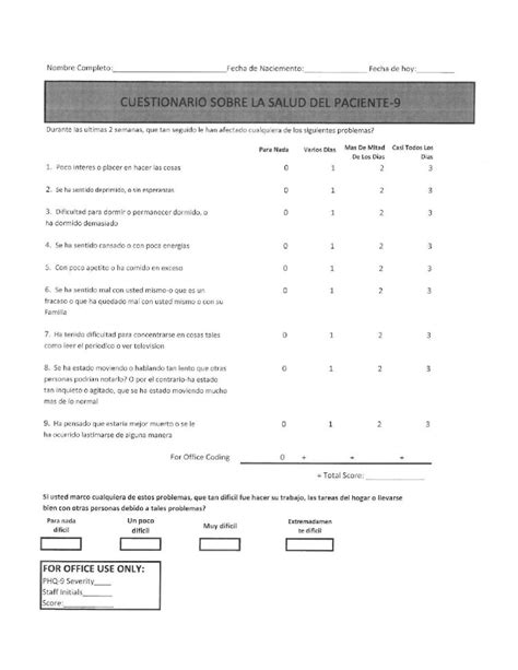 Pdf Cuestionario Sobre La Salud Del Paciente