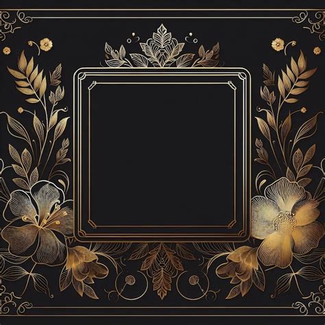 Premium Photo Luxury Golden Floral Frame Design Elegant Floral Frame