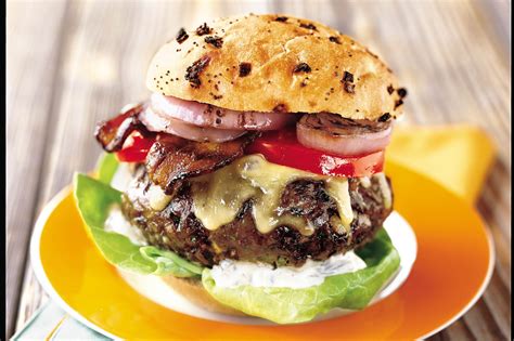 Jalapeño Cheeseburgers with Bacon and Grilled Onions recipe