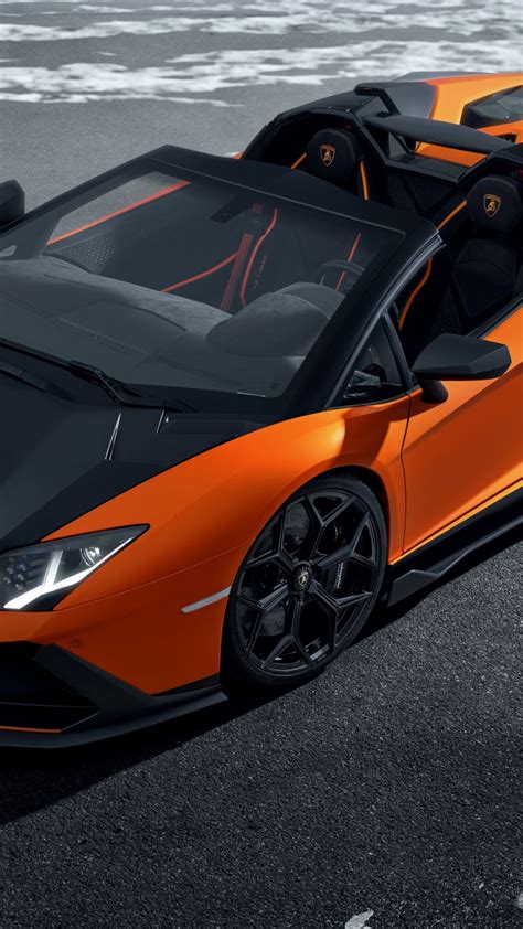 Download wallpaper 720x1280 lamborghini aventador, orange sports car ...