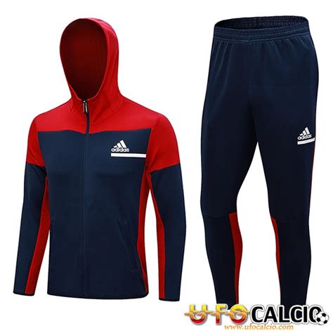 Insieme Giacca Con Cappuccio Tuta Giacca A Vento Adidas Blu Rosso 2023