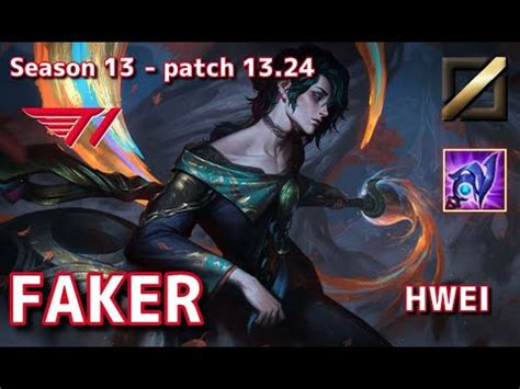 KRサーバー M1T1 Faker フェイ Hwei VS ヨネ Yone MID Patch13 24 KR Ranked