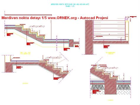 Proje Sitesi Merdiven Nokta Detay Autocad Projesi