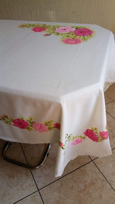 Como Pintar Un Mantel De Rosas Manteles Pintados En Tela Manteles De