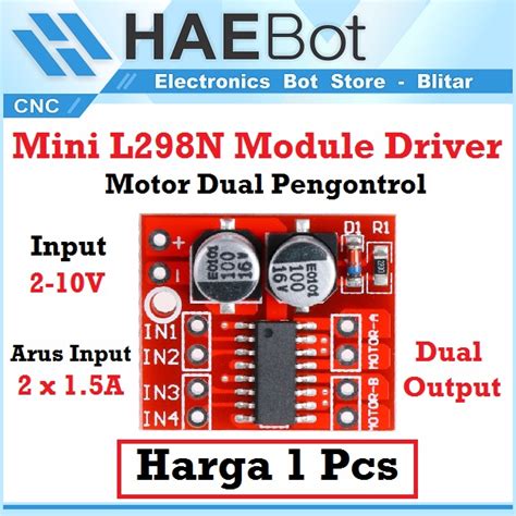 Jual HAEBOT Modul Mini L298N Module Driver Motor Dual Pengontrol 10V