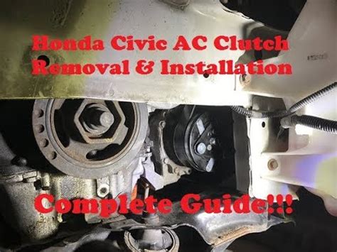 Honda Civic Ac Clutch Removal Replacement Youtube