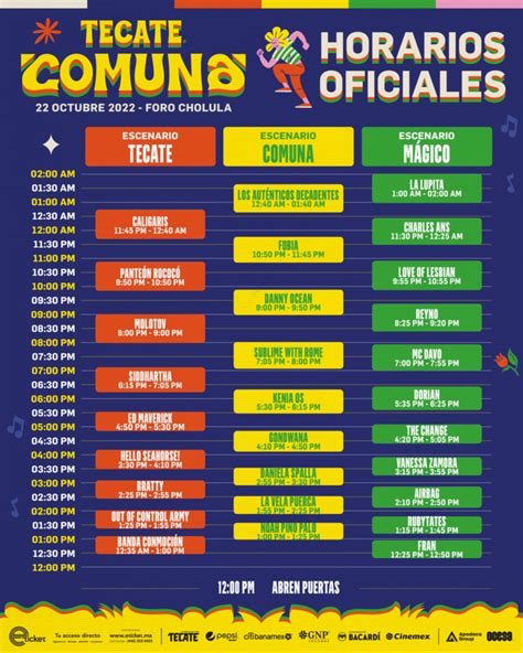 Estos Son Los Horarios OFICIALES De Tecate Comuna 2022 Tiempo Libre