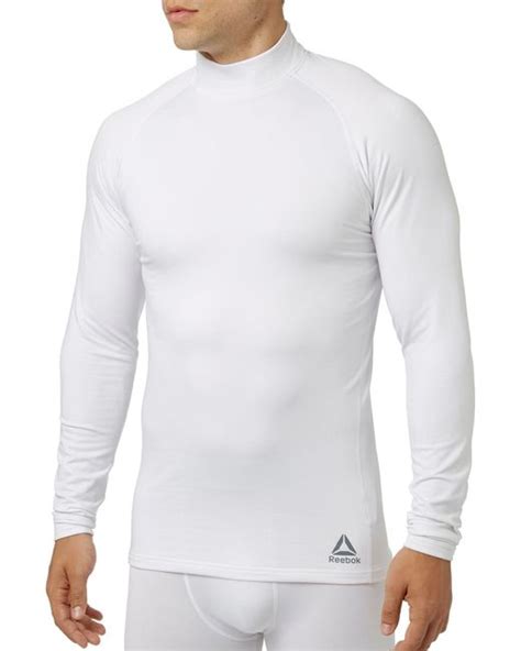 Lyst Reebok Cold Weather Compression Mock Neck Long Sleeve Shirt In