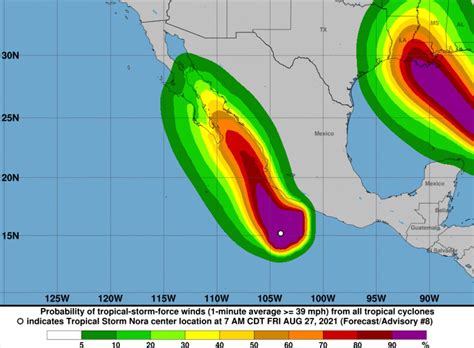 Tormenta Tropical Nora Amenaza Costa Mexicana Del Pac Fico La Noticia