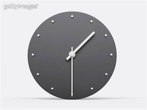 Simple Clock Gray 1 30 Half Past One O Clock Modern Minimal Clock 3D