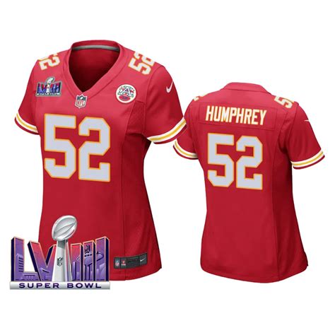 Super Bowl LVIII Kansas City Chiefs Creed Humphrey Red Game Jersey Women - NB Jersey