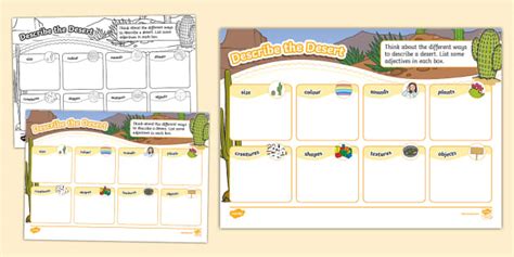 Desert Adjectives Worksheet Hecho Por Educadores Twinkl