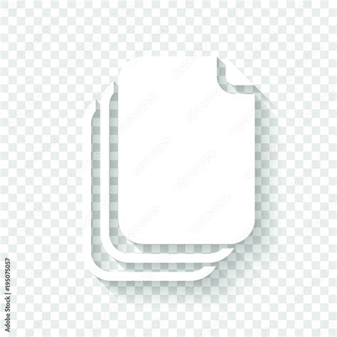 Document Simple Silhouette White Icon With Shadow On Transparent