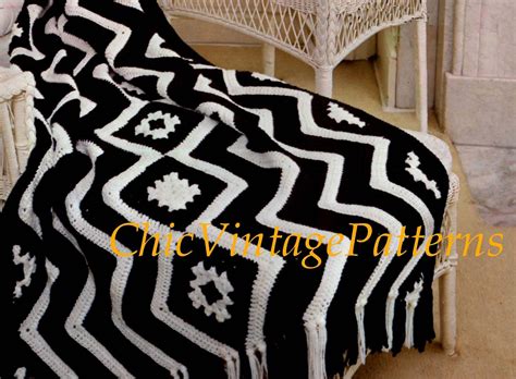 Crochet Afghan Rug Pattern Chicvintagepatterns