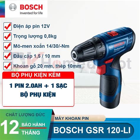 Máy khoan pin Bosch GSR 120 LI SET 1 pin