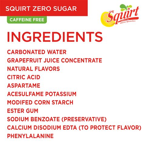 Squirt Zero Sugar Grapefruit Soda Pop Caffeine Free Citrus Flavor 12