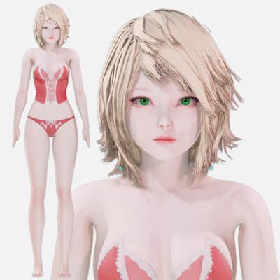 Lingerie Clothes 007 Rig UE Unity Blender Animated 3D Model By BlenderAnimeModel3D