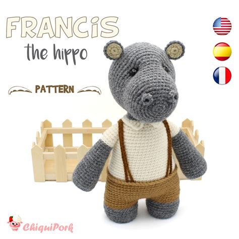 Hippo Crochet Pattern Amigurumi Hippo Pattern Pdf Tutorial Etsy