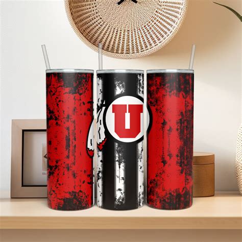 UTAH Utes Tumbler PNG Tumbler Wrap PNG 20oz Skinny Tumbler