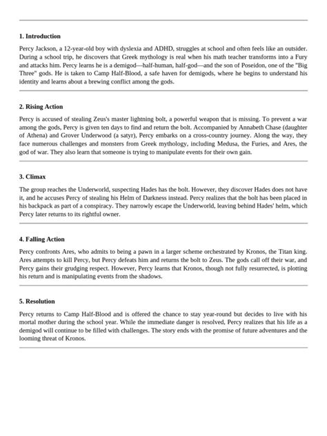 Percy Jackson Plot Pdf