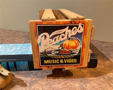 Peaches Music Wood Cassette Storage Crate Clean Decals Vintage Records And Tape Crate Etsy