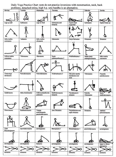 yoga poses printable chart