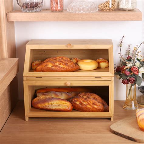 Prep And Savour Bamboo Two Layer Bread Box And Reviews Wayfair