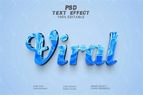 Viral Crystal Blue Font Style Effect Photoshop Premium Psd File