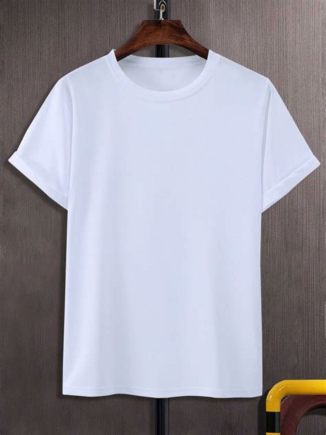 White Basics Short Sleeve Polyester Plain Embellished Slight Stretch