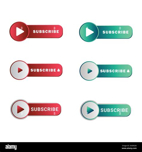 Red And Green Subscribe Button In Flat Style Vector Illustration